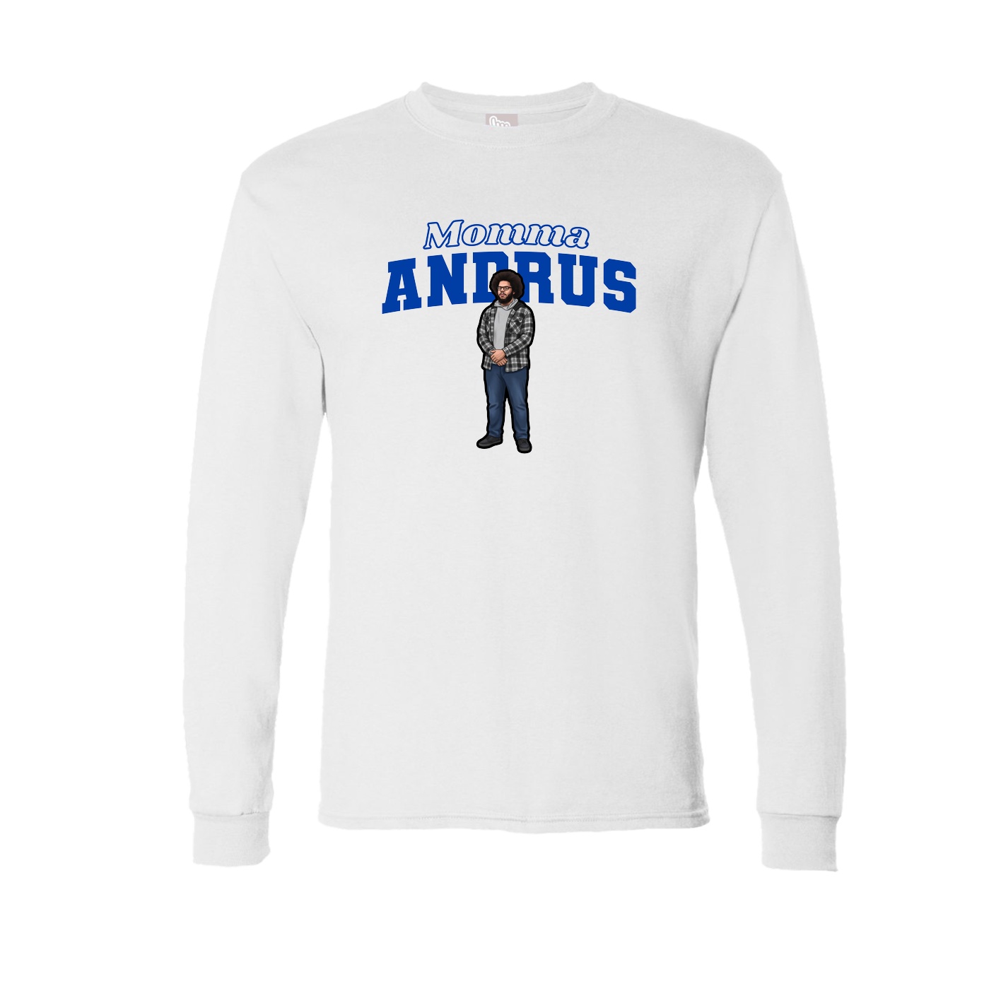 Long Sleeve Tee — Mothers Day Block in White