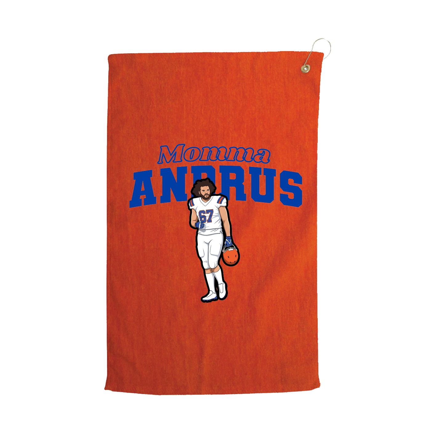 Golf Towel — Mothers Day Block in Orange