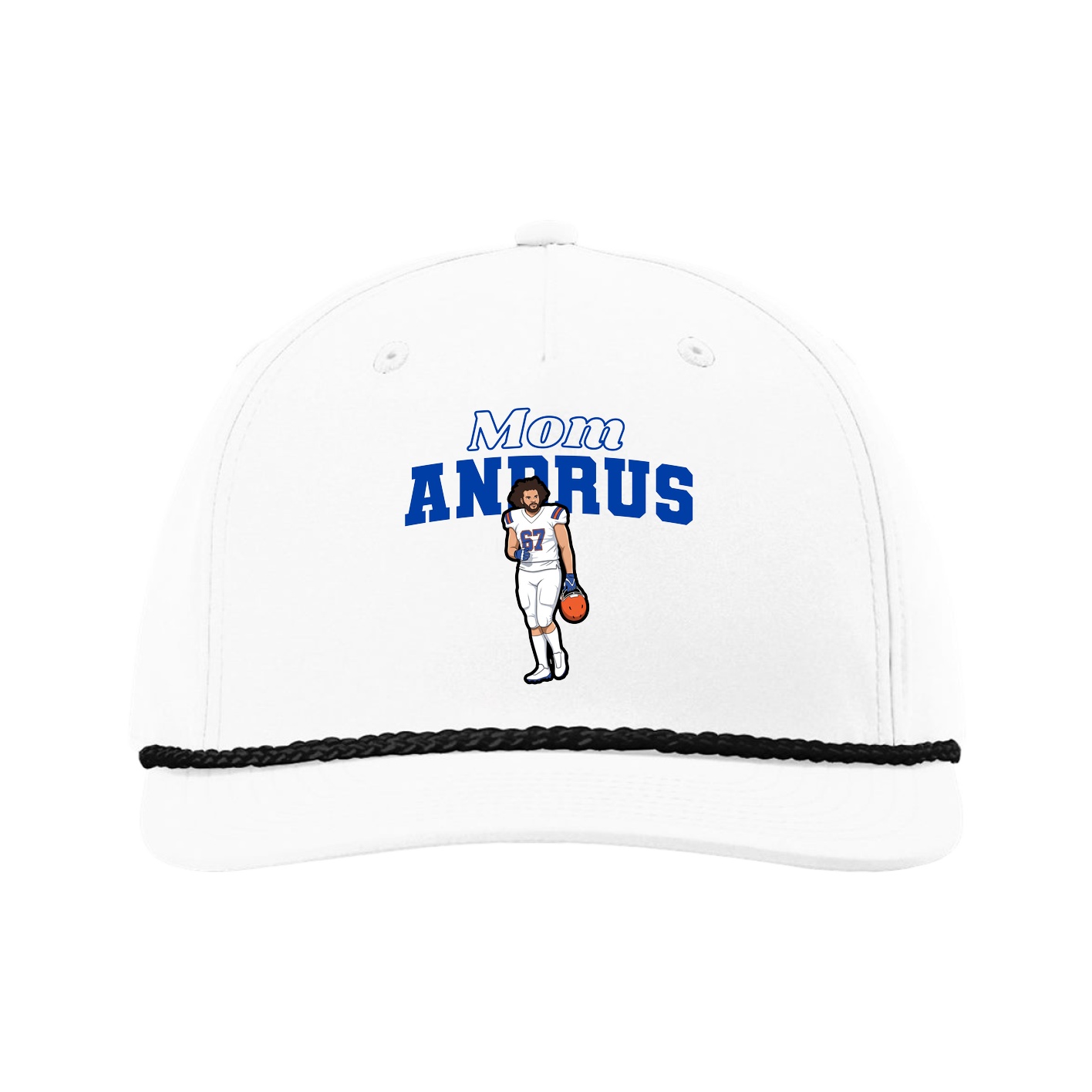 Five-Panel Classic Rope Cap — Mothers Day Block in White