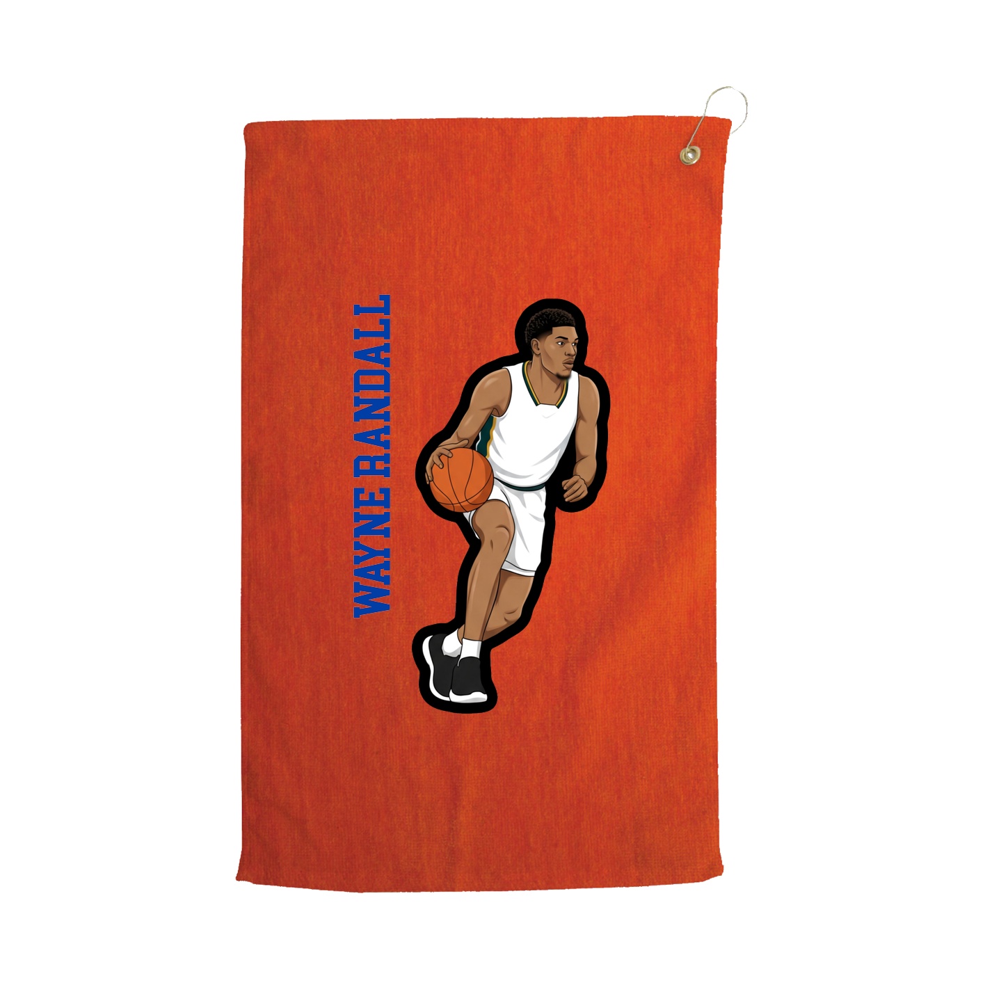 Golf Towel — Name Vertical in Orange