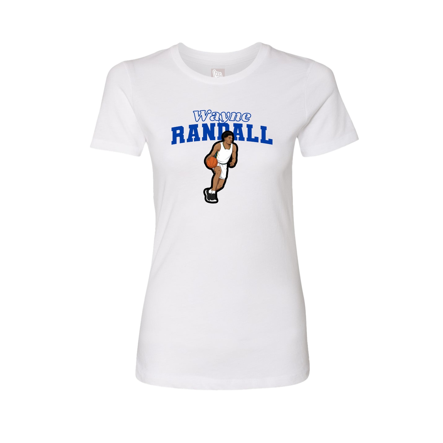 Fitted Women's Tee — Name Arch in White