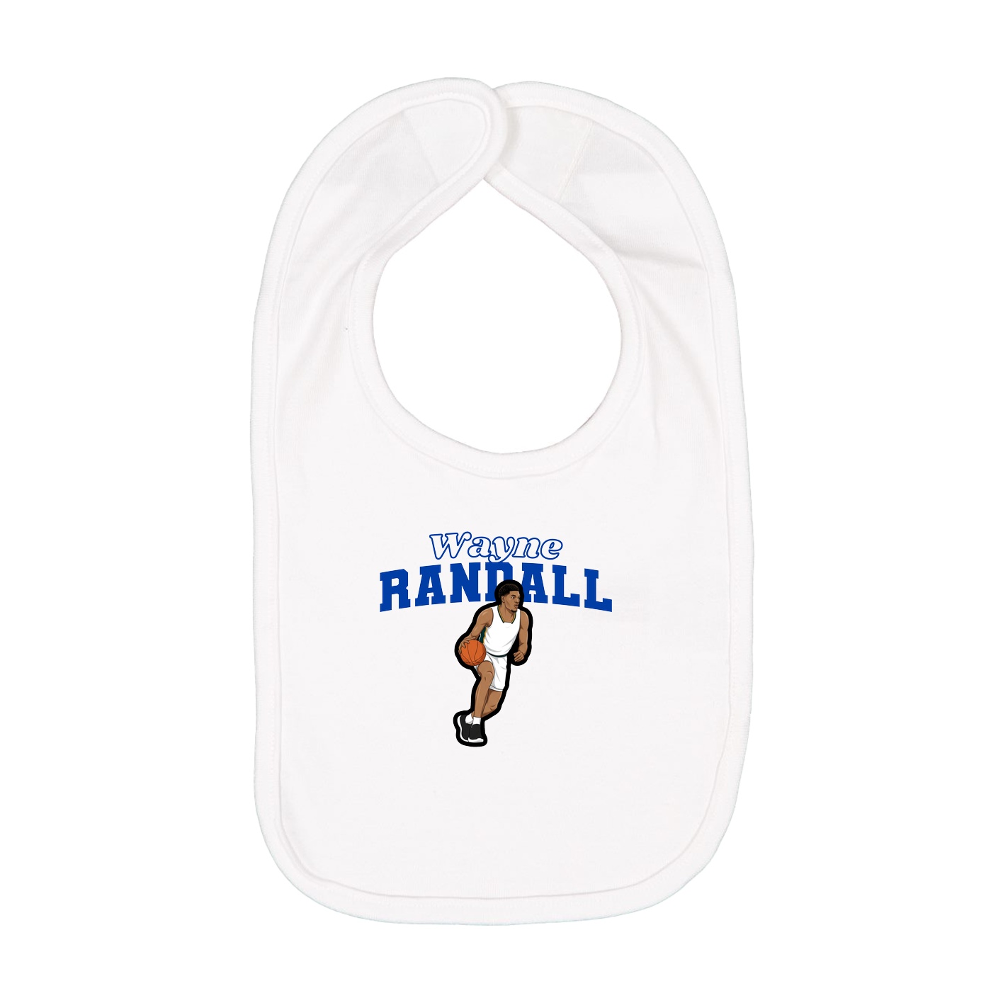 Infant Bib — Name Arch in White