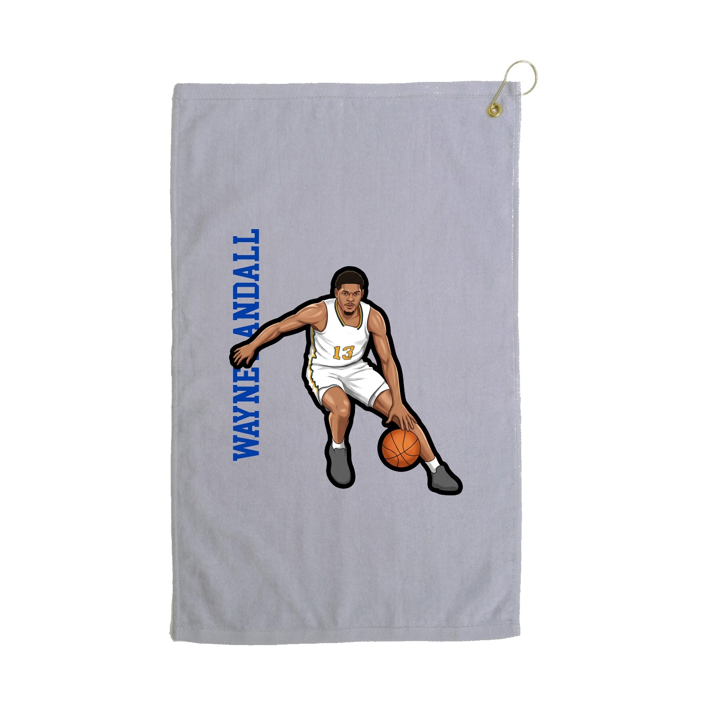 Golf Towel — Name Vertical in Grey
