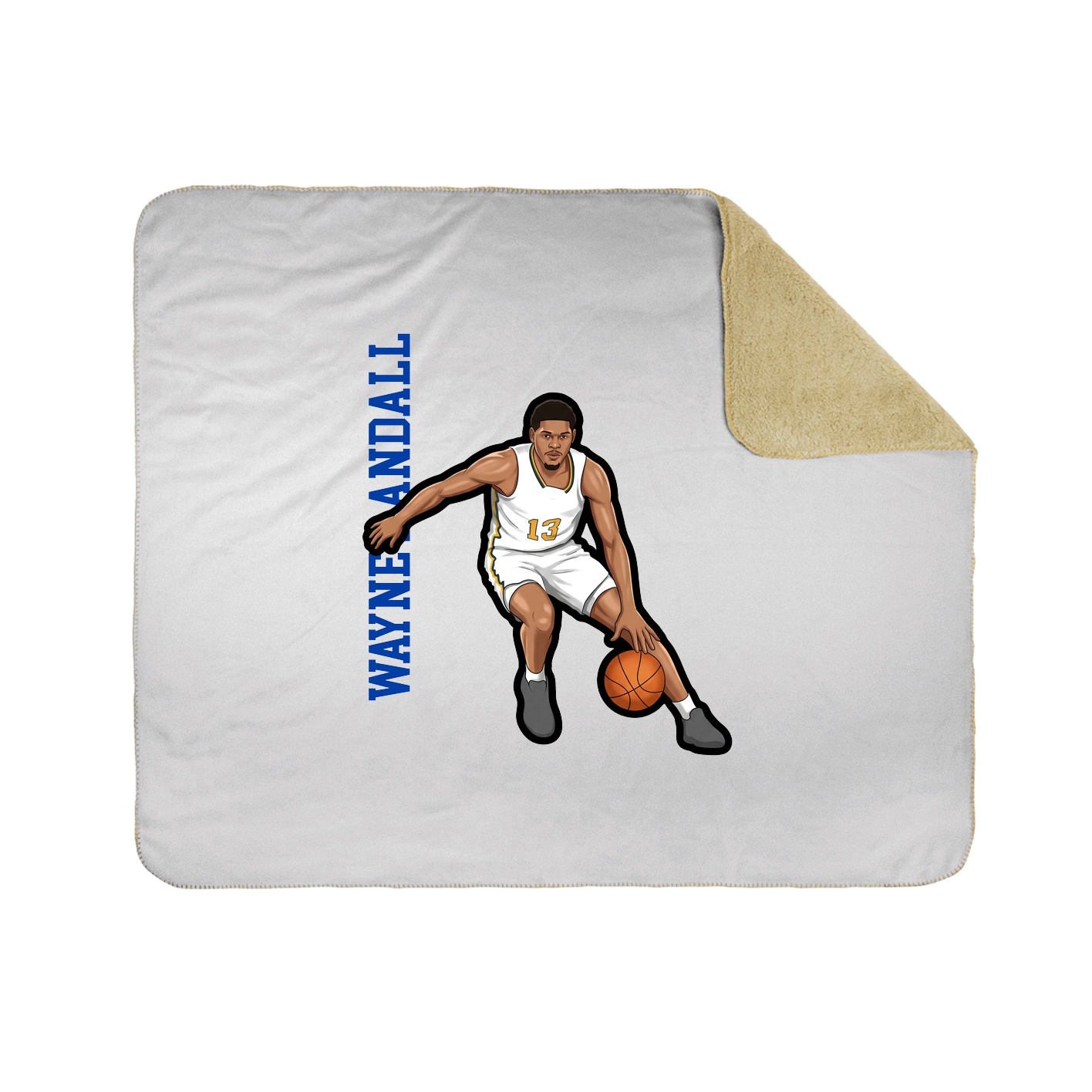 Throw Blanket — Name Vertical in White