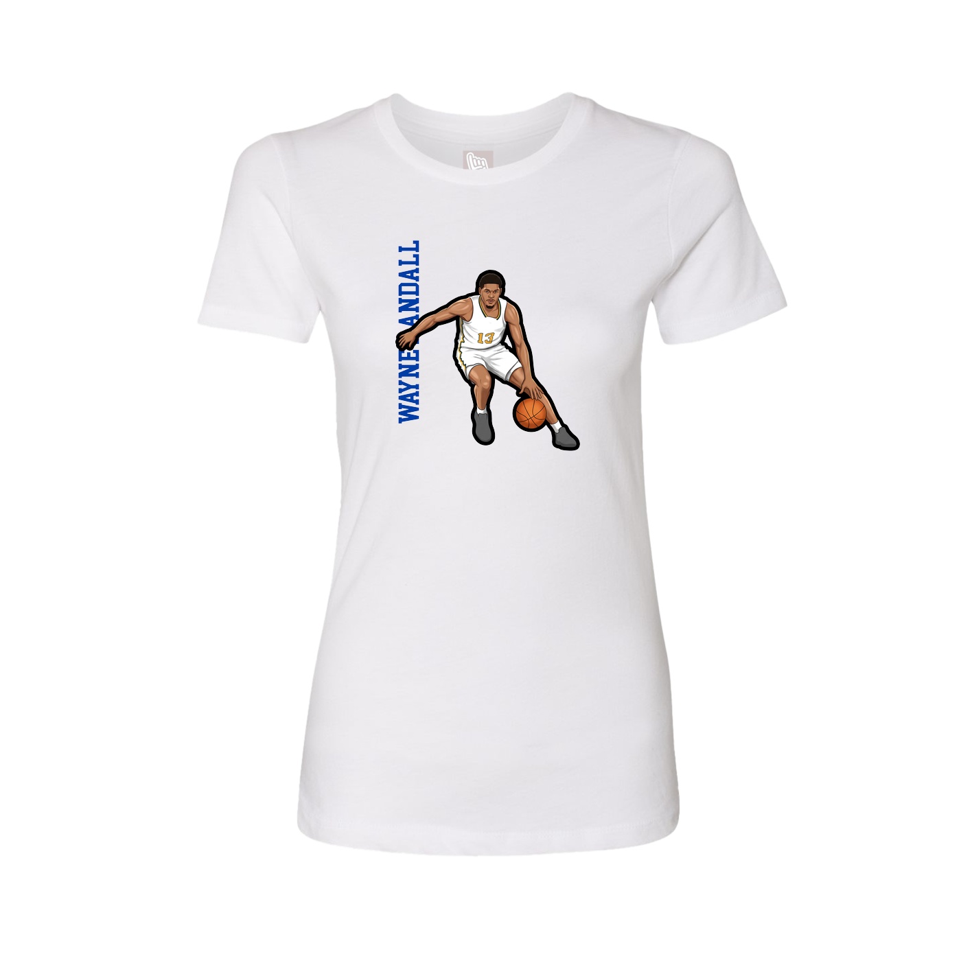Fitted Women's Tee — Name Vertical in White