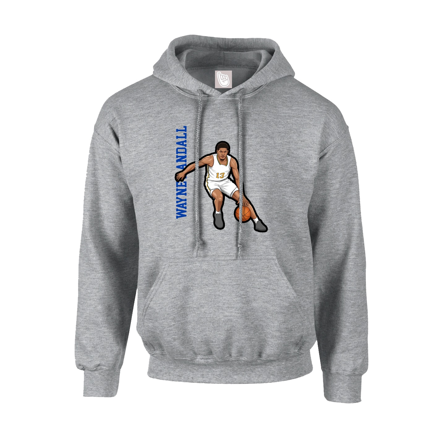 Youth Hoodie — Name Vertical in Grey