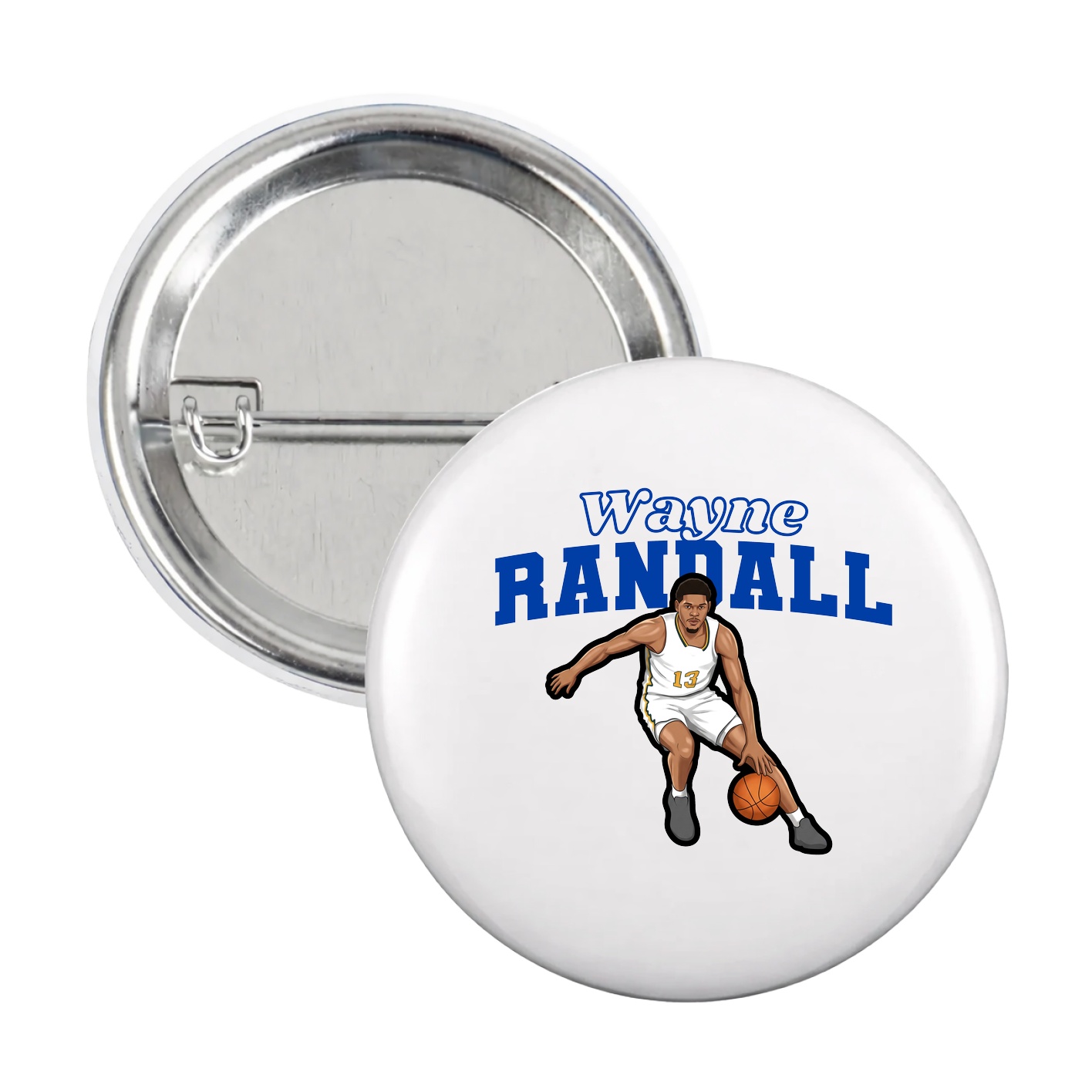 Game Day Button — Name Arch in White