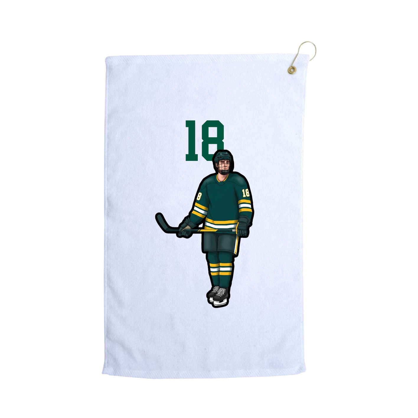 Golf Towel — Number Top in White