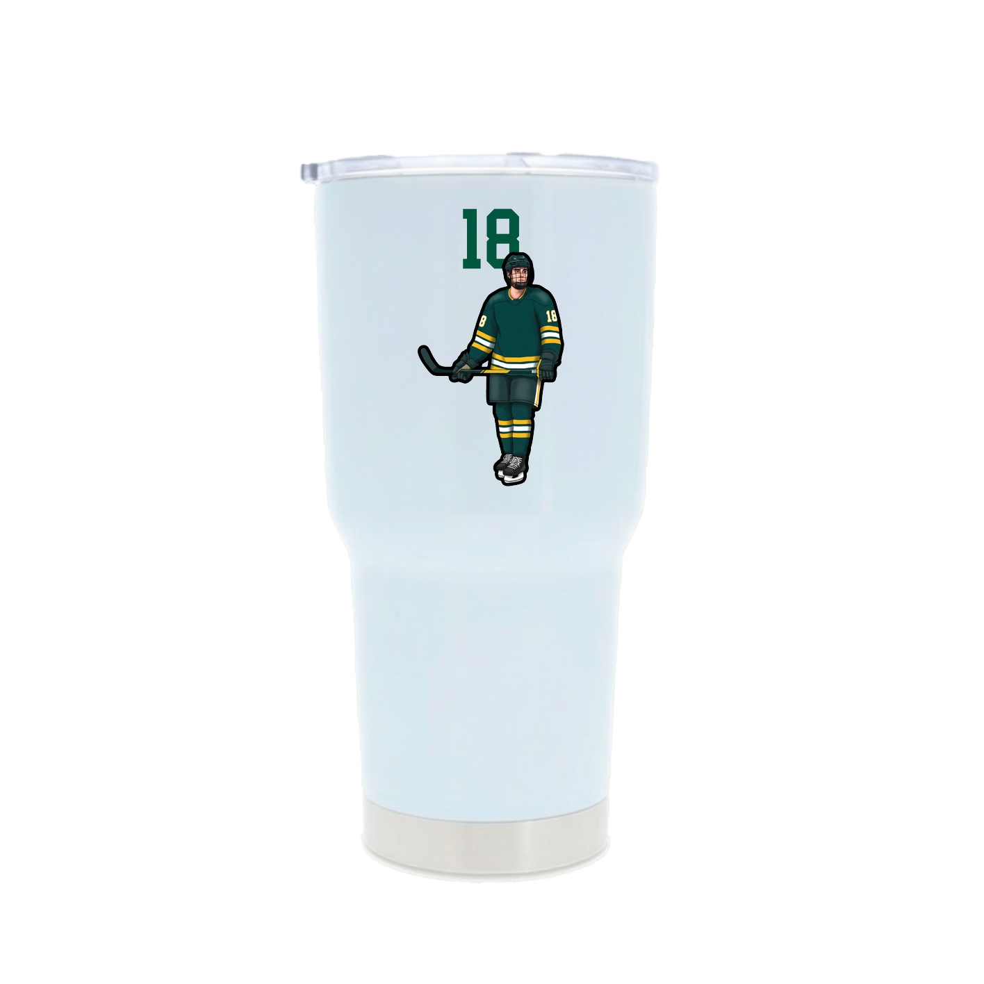 30oz Stainless Steel Tumbler — Number Top in White