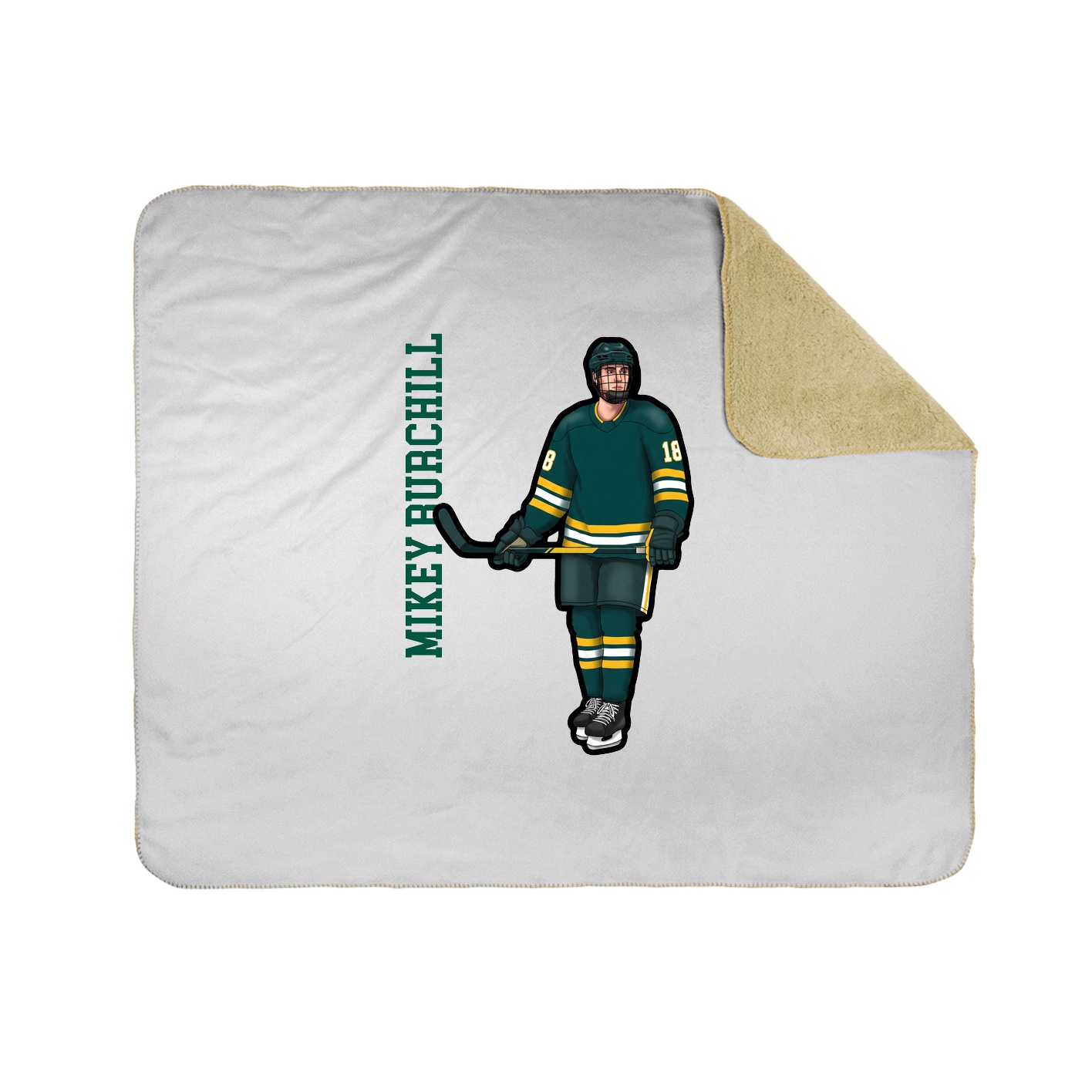 Throw Blanket — Name Vertical in White