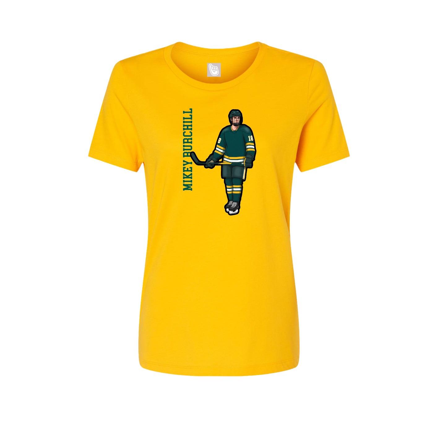 Womens Tee — Name Vertical in Gold