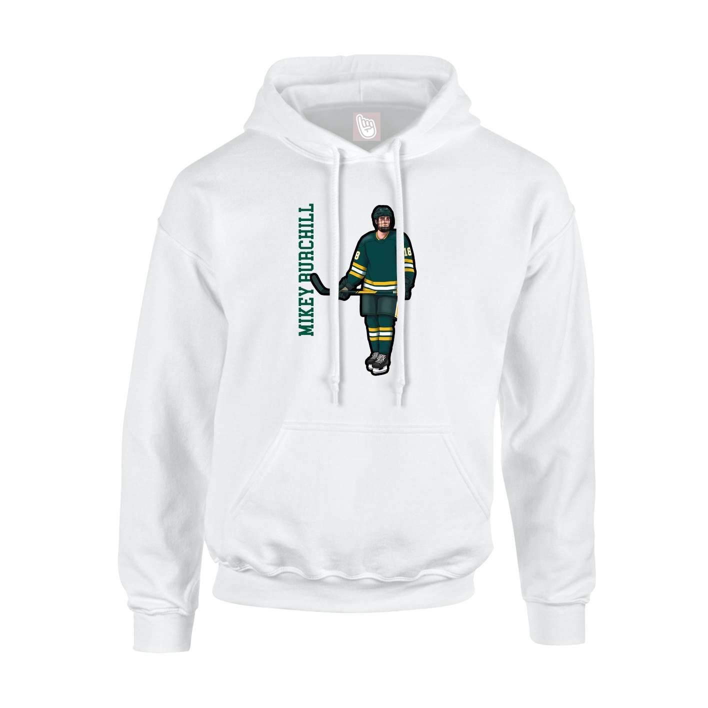 Youth Hoodie — Name Vertical in White