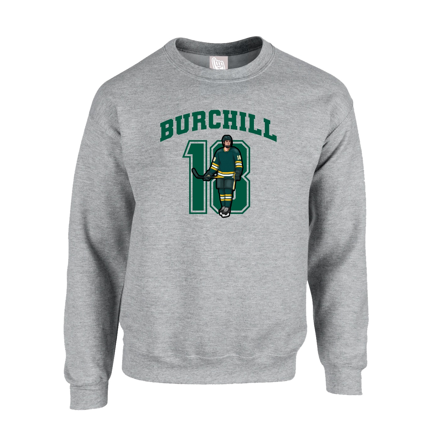 Fleece Crew — Number in Grey