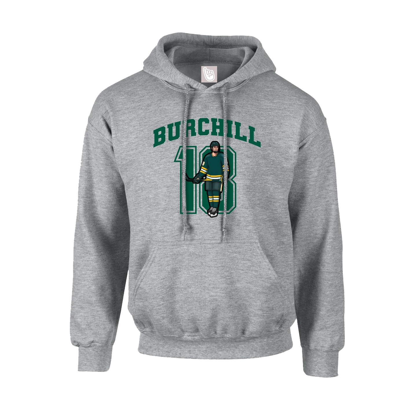 Youth Hoodie — Number in Grey