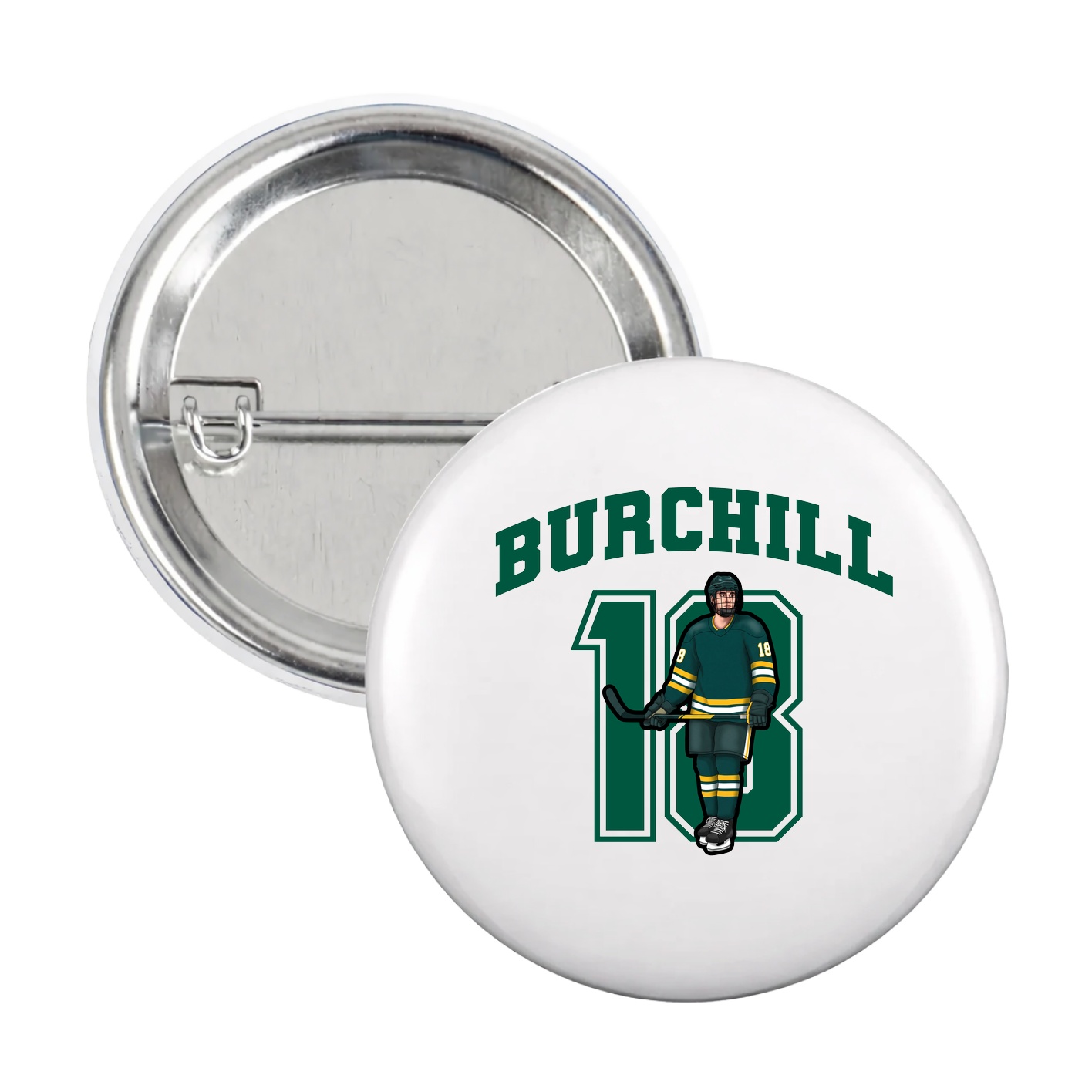 Game Day Button — Number in White