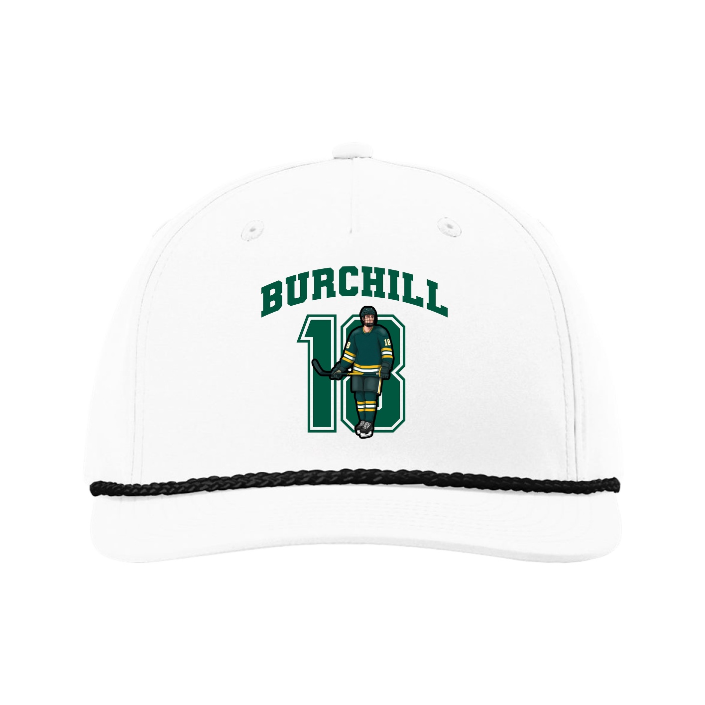 Five-Panel Classic Rope Cap — Number in White