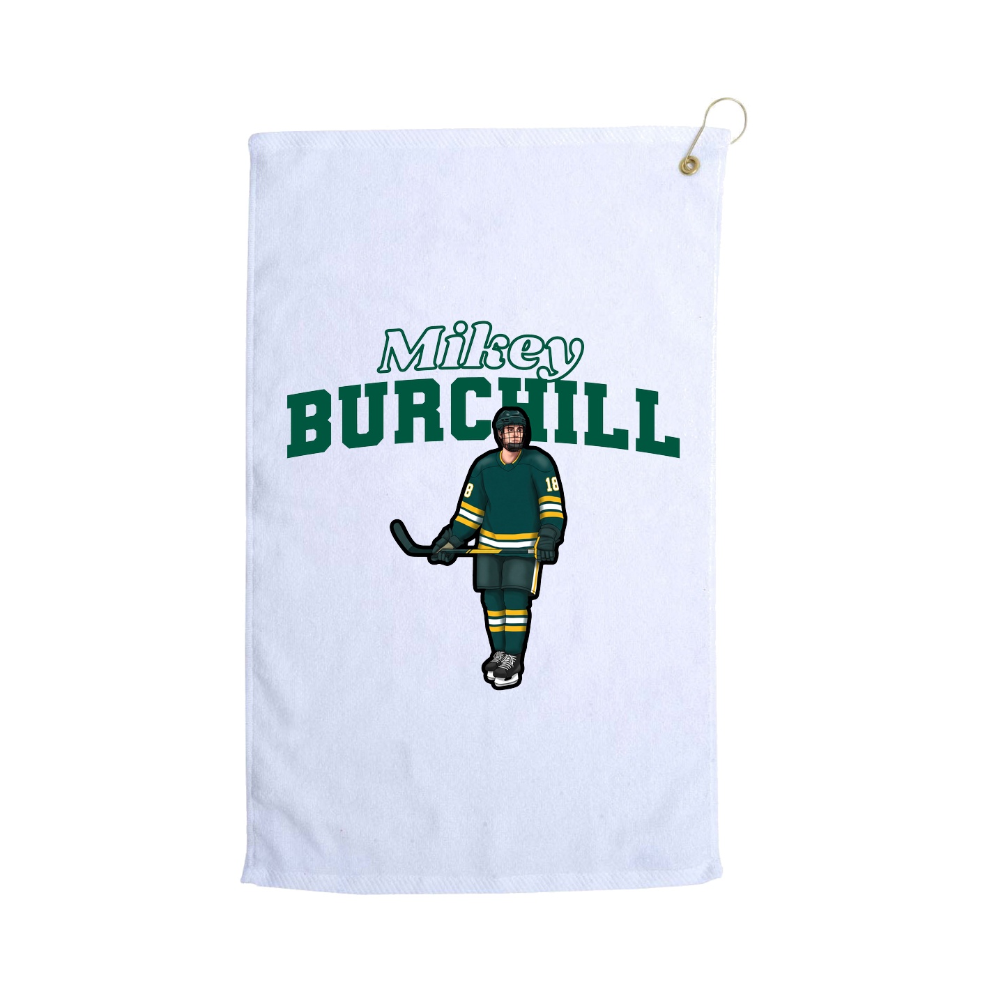 Golf Towel — Name Arch in White