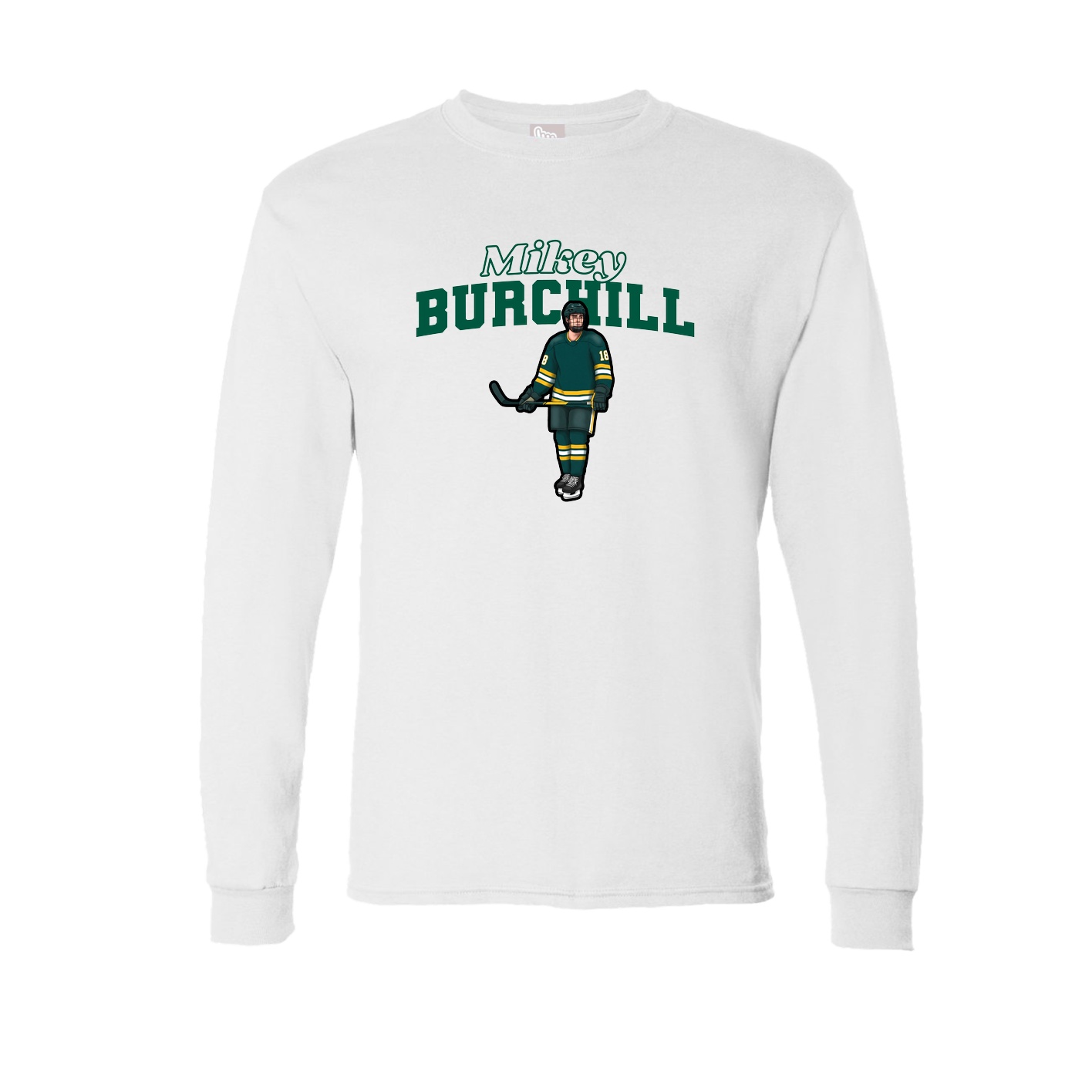 Long Sleeve Tee — Name Arch in White