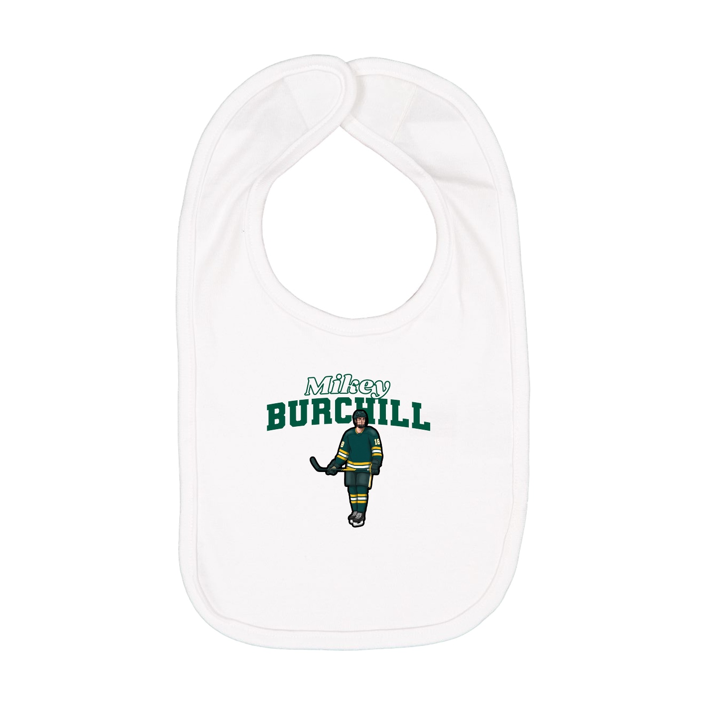 Infant Bib — Name Arch in White