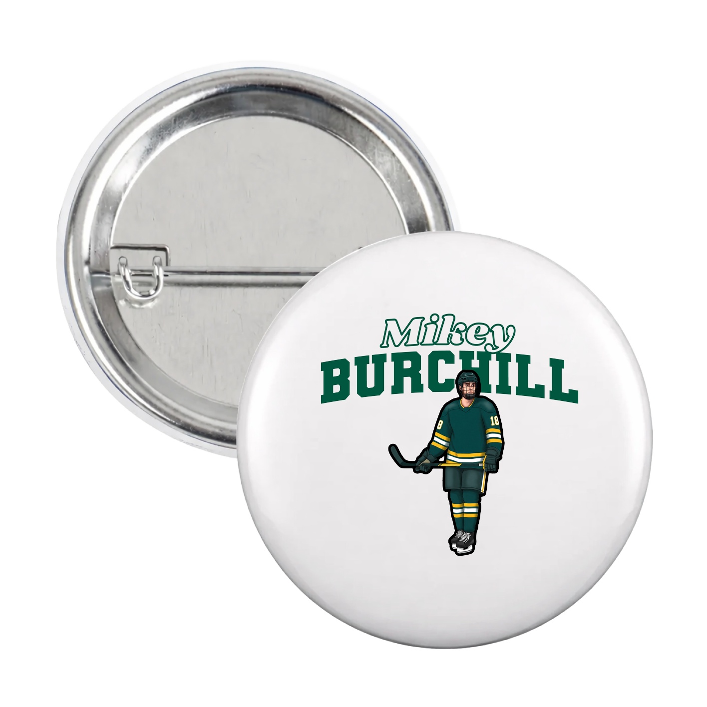 Game Day Button — Name Arch in White