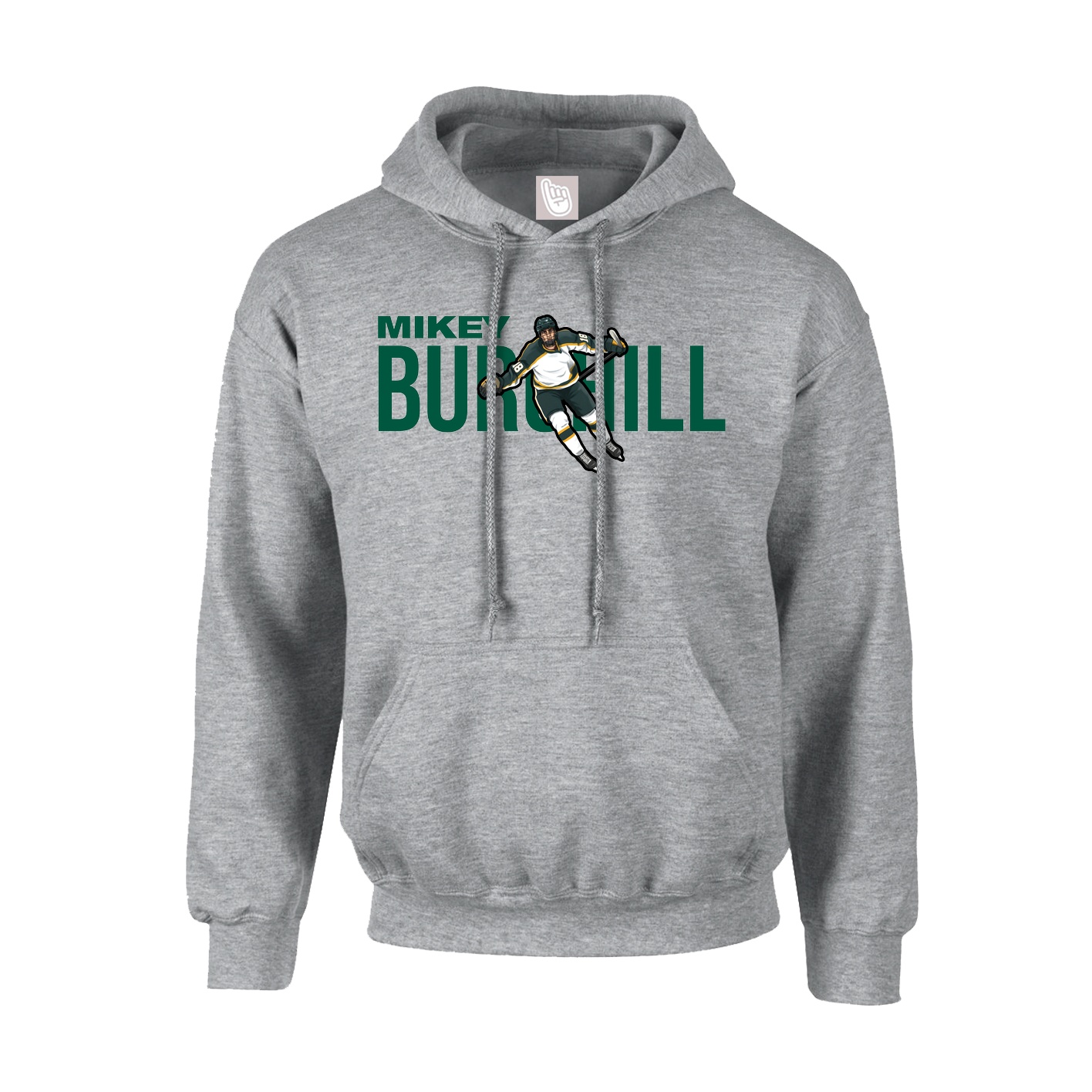 Youth Hoodie — Player Name in Grey