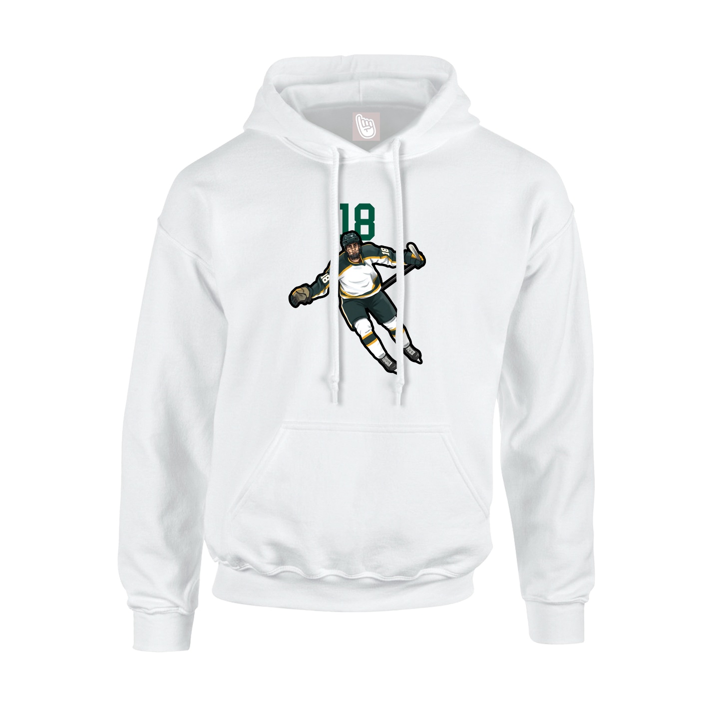 Hoodie — Number Top in White