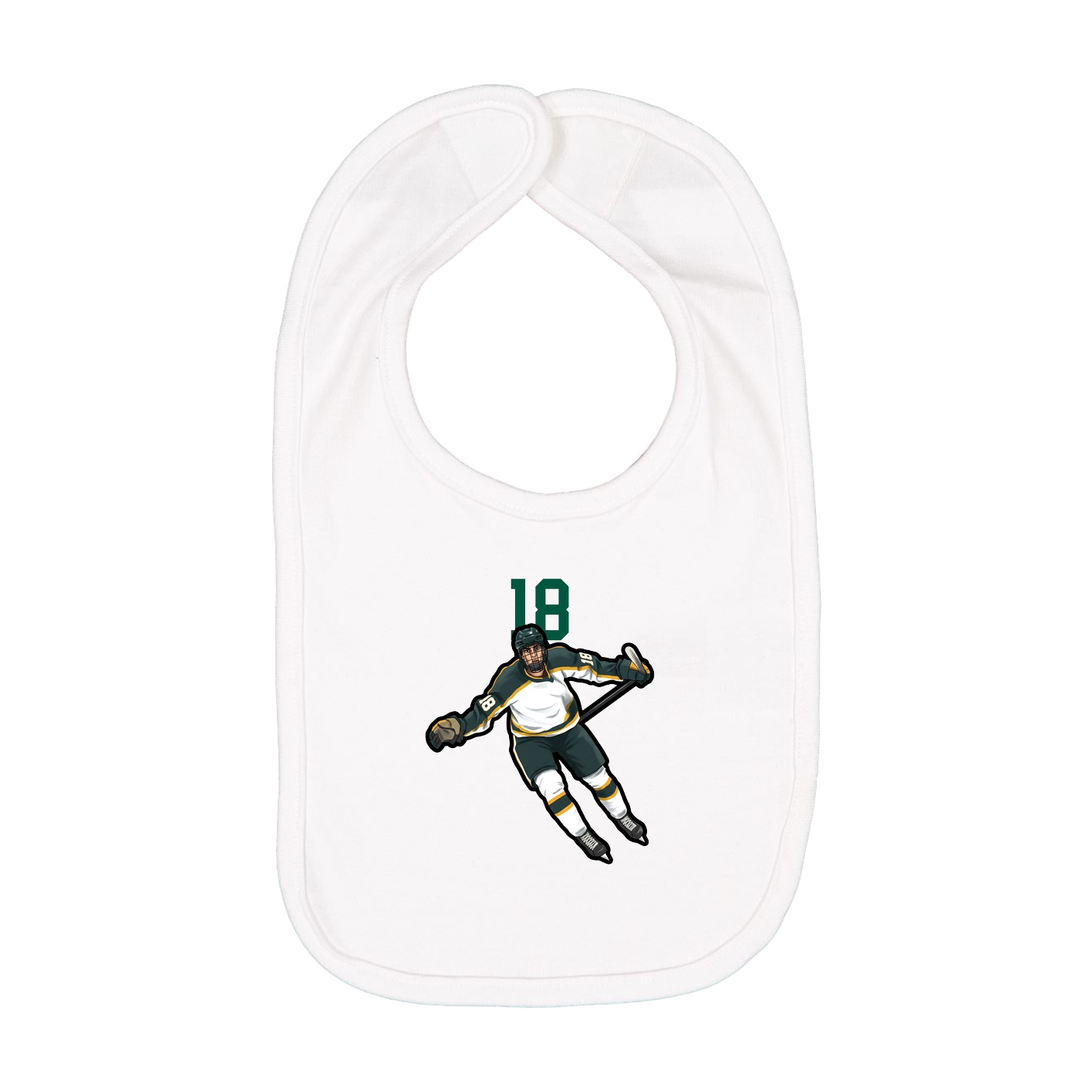 Infant Bib — Number Top in White