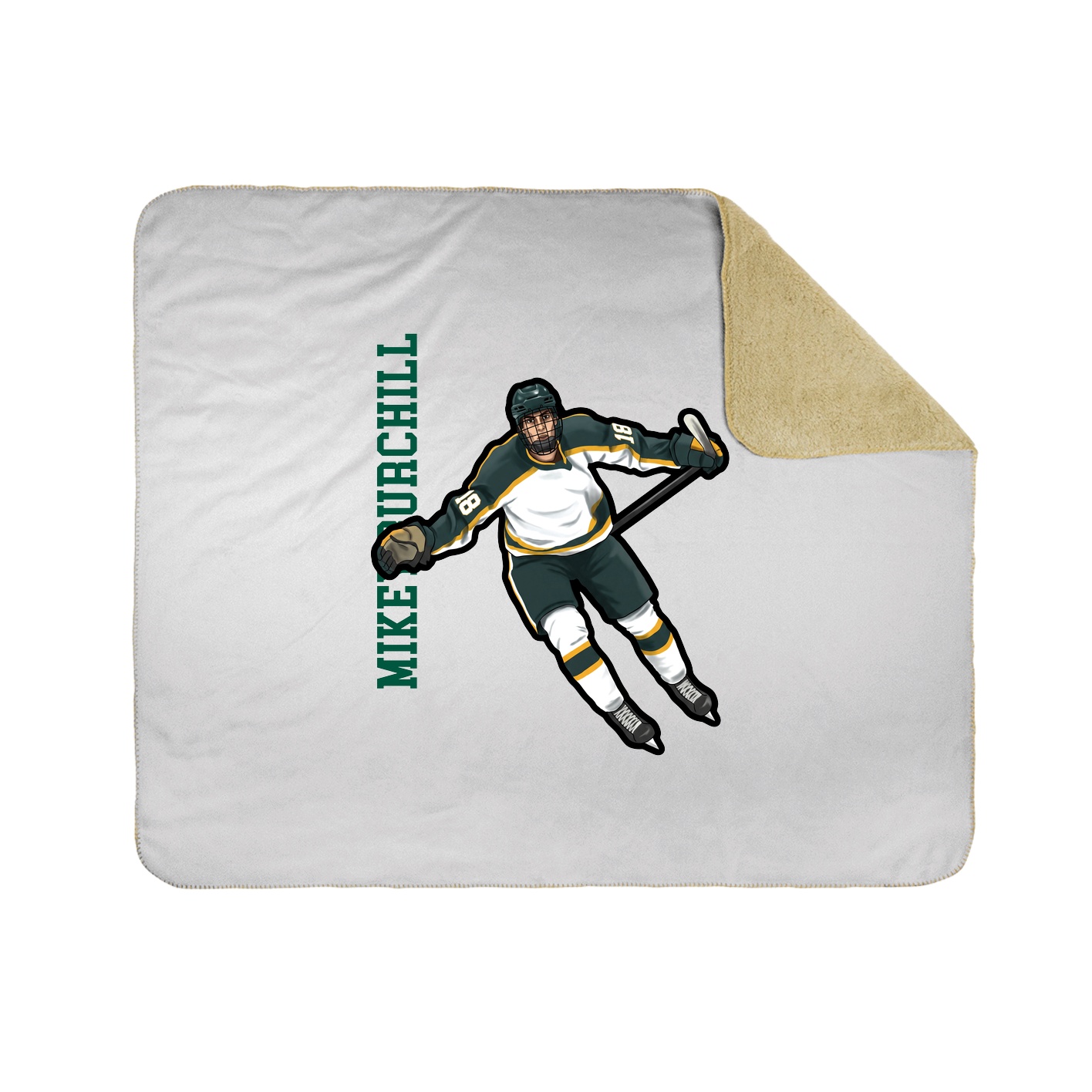 Throw Blanket — Name Vertical in White