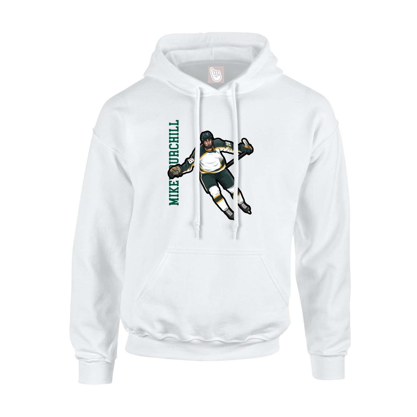 Hoodie — Name Vertical in White