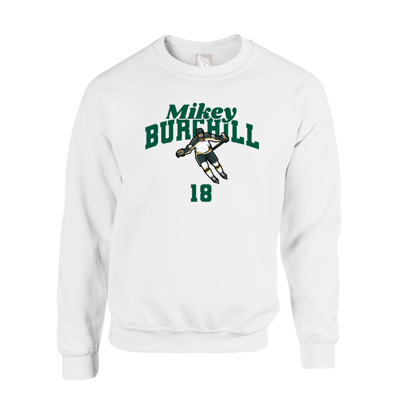 Fleece Crew — Signature Arch in White