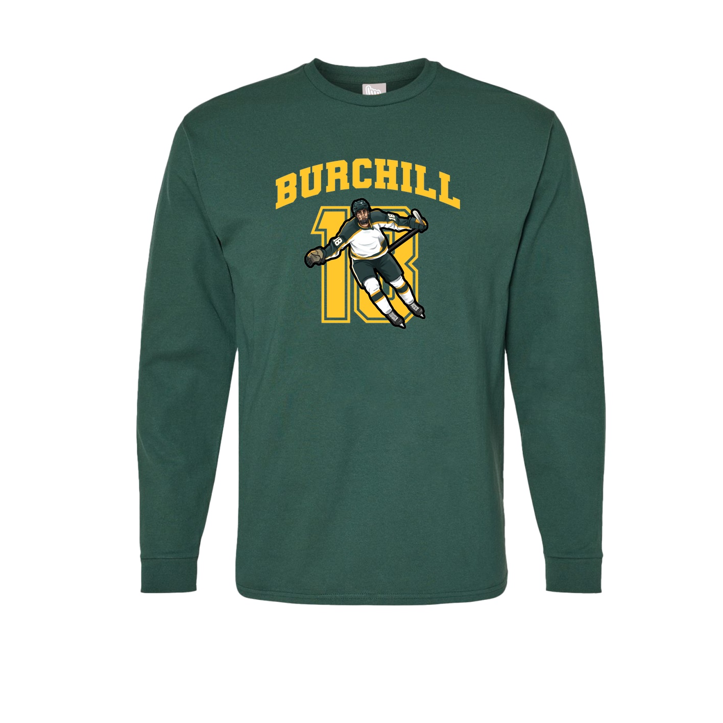 Long Sleeve Tee — Number in Green