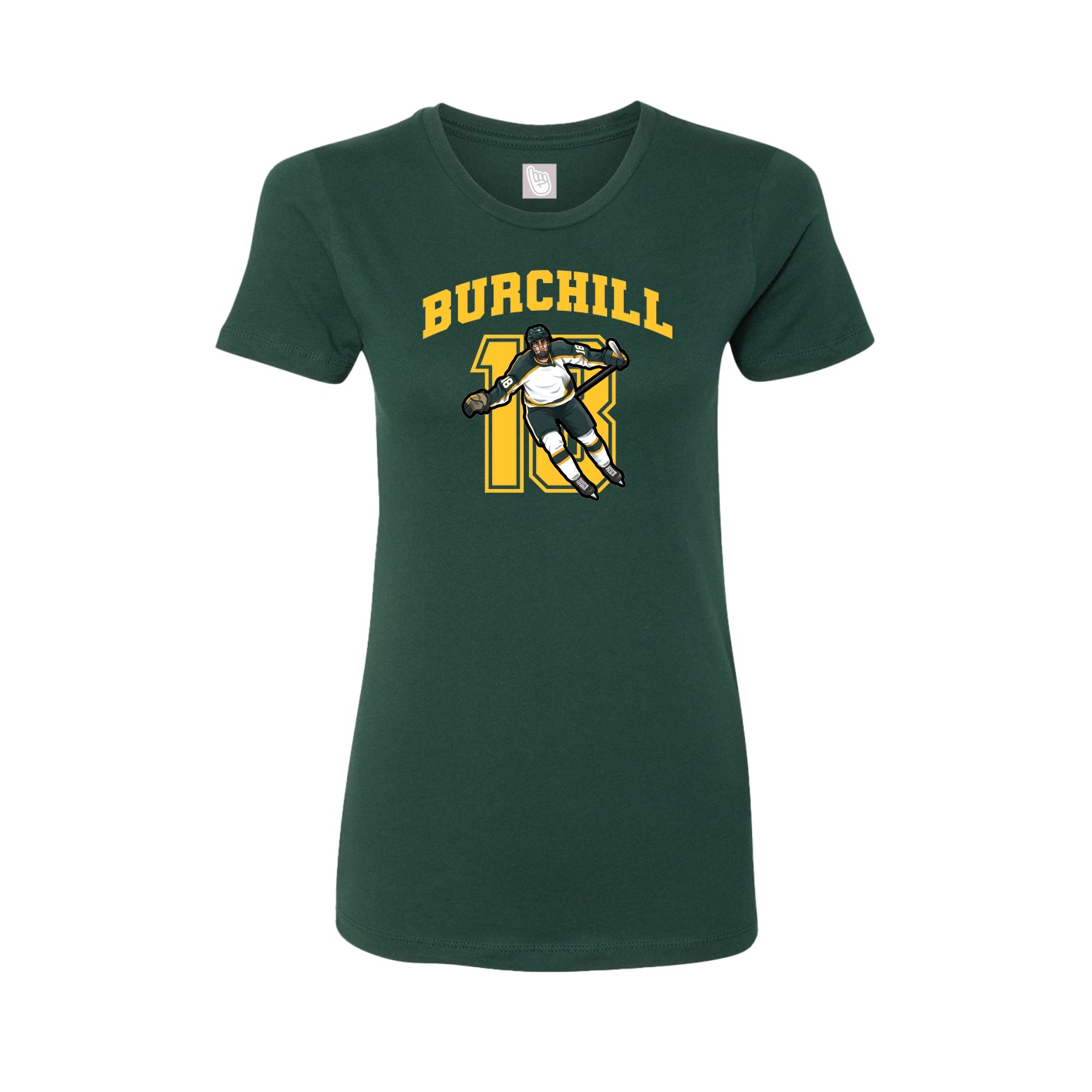 Fitted Women's Tee — Number in Green