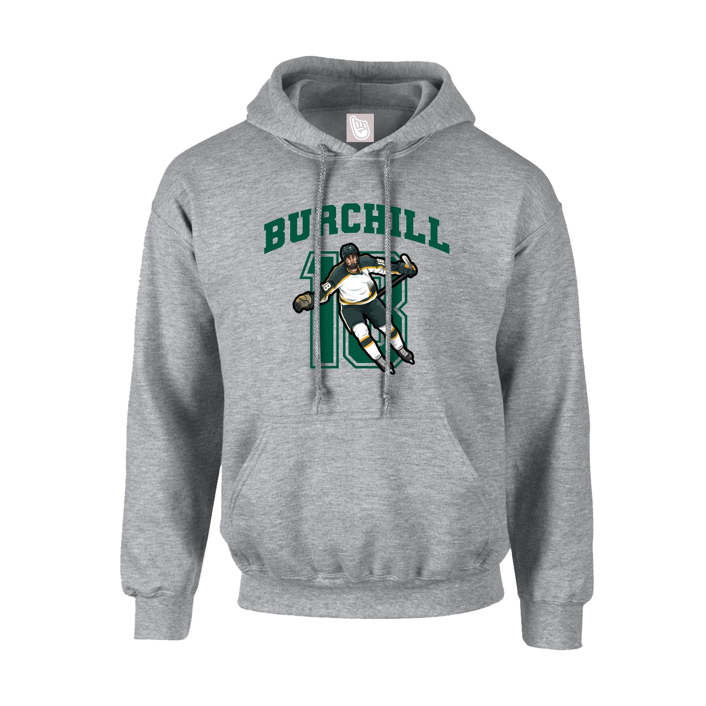 Hoodie — Number in Grey