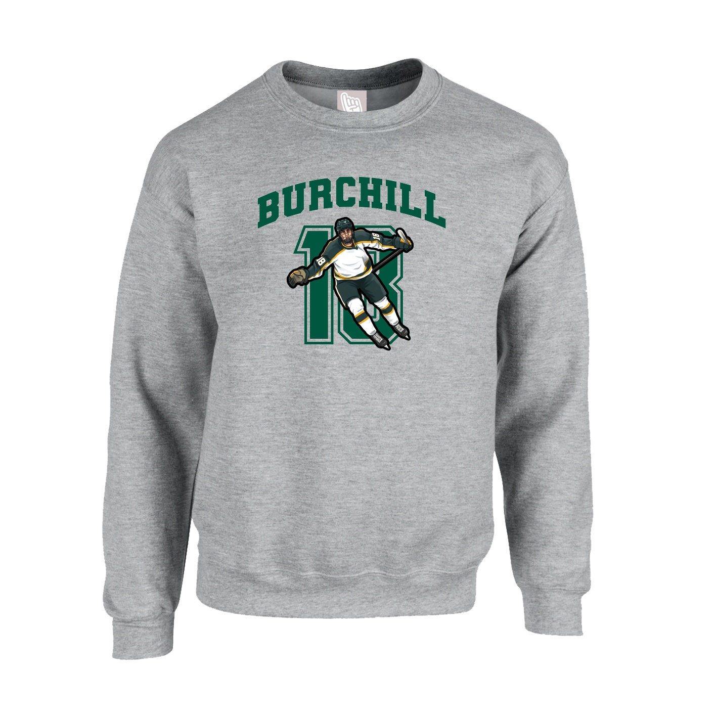 Fleece Crew — Number in Grey