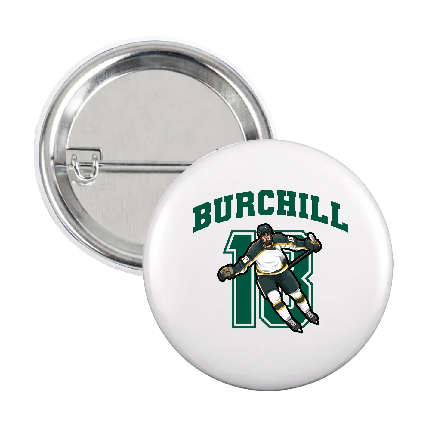 Game Day Button — Number in White