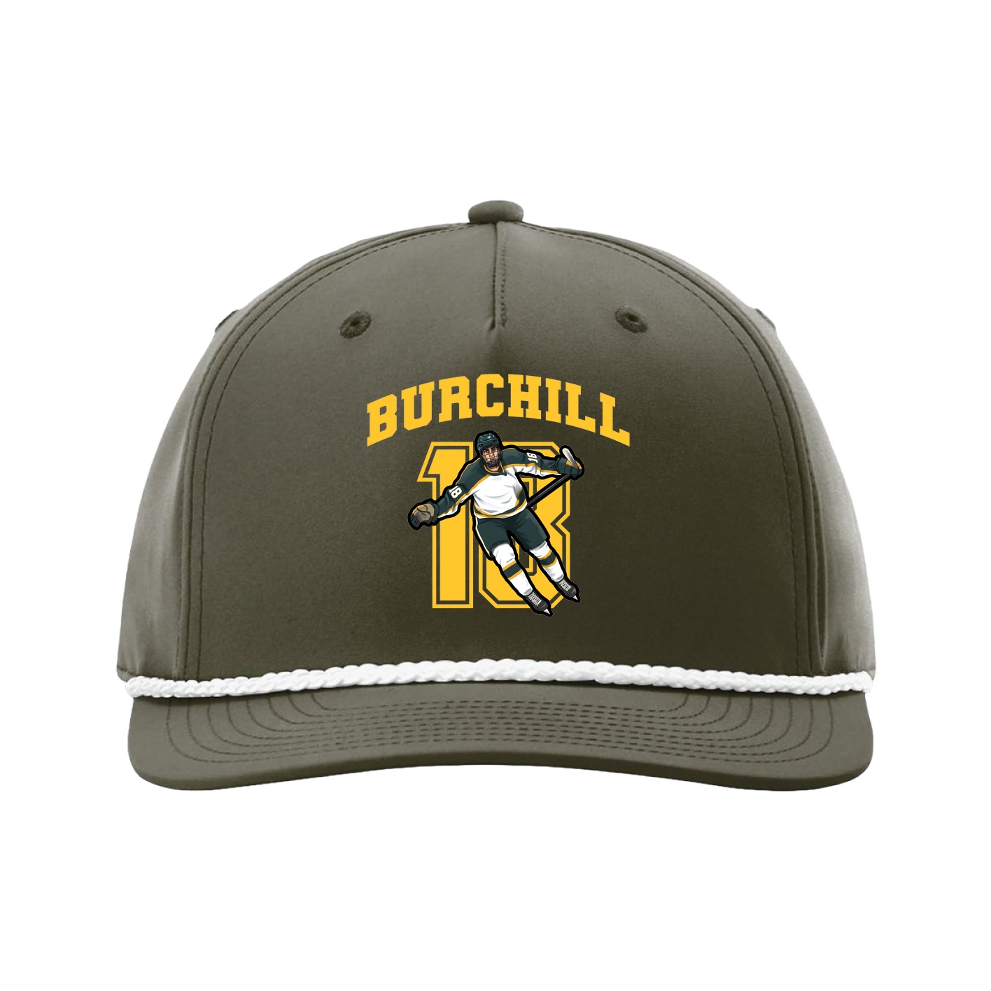 Five-Panel Classic Rope Cap — Number in Green