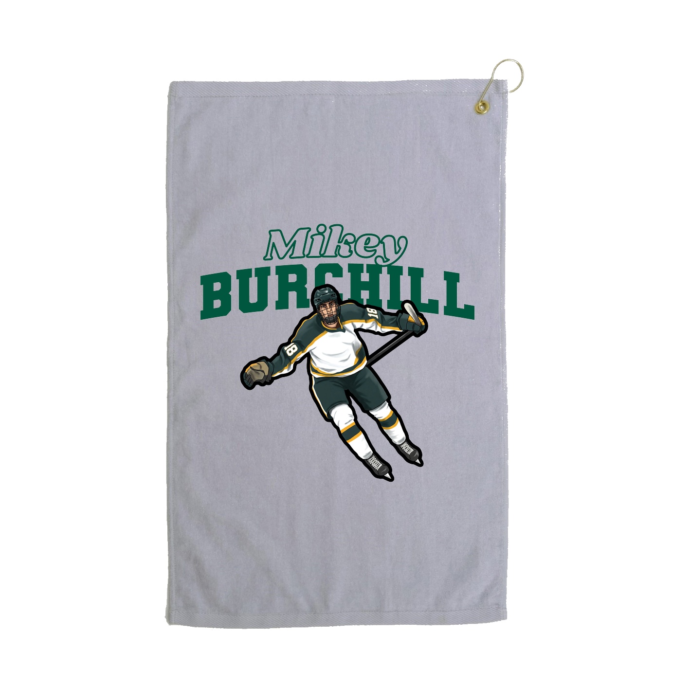 Golf Towel — Name Arch in Grey