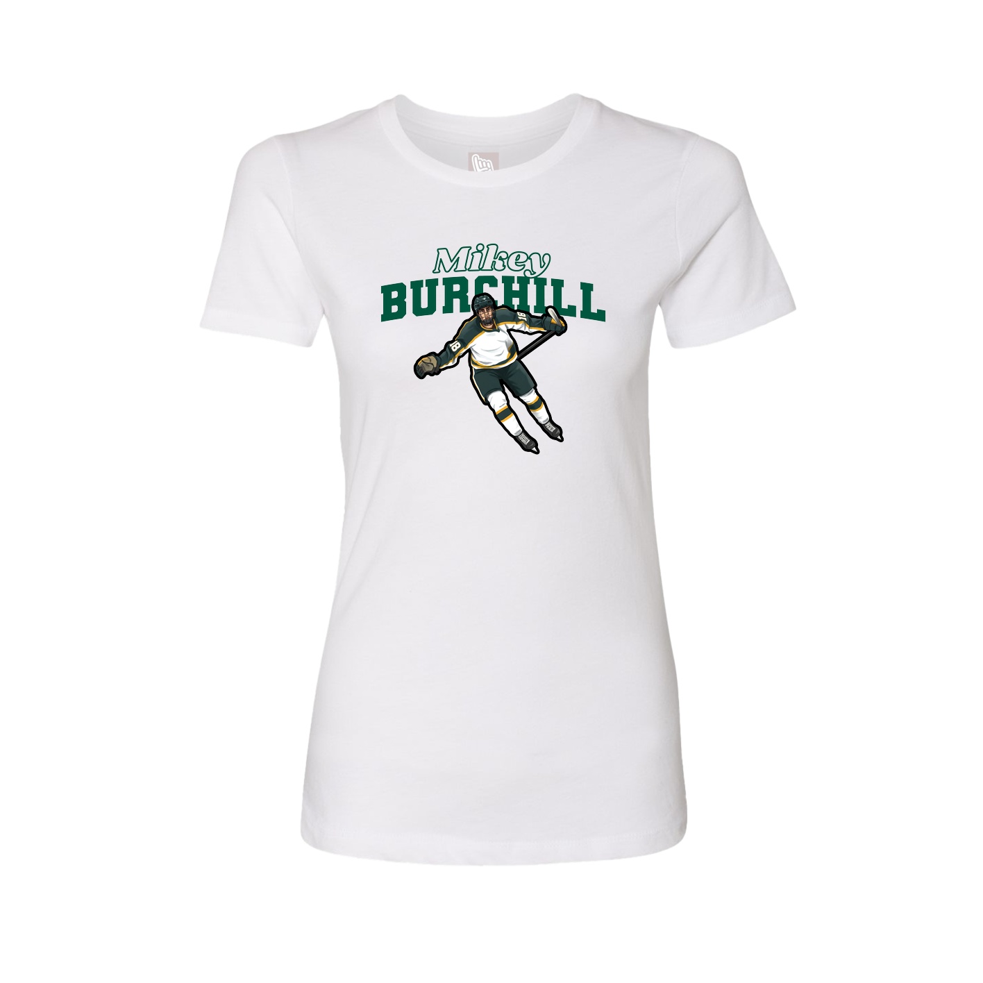 Fitted Women's Tee — Name Arch in White