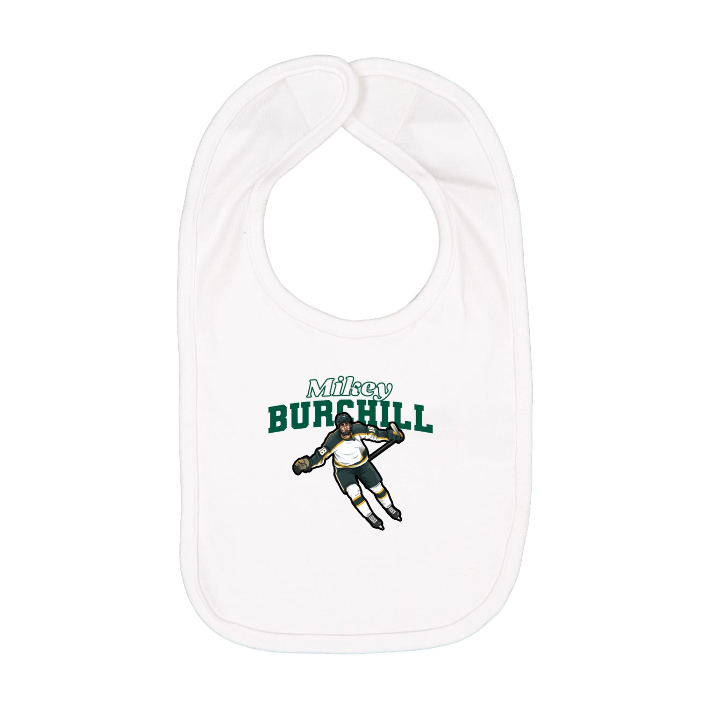 Infant Bib — Name Arch in White