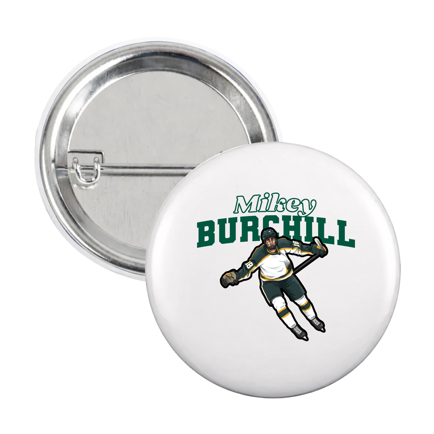Game Day Button — Name Arch in White