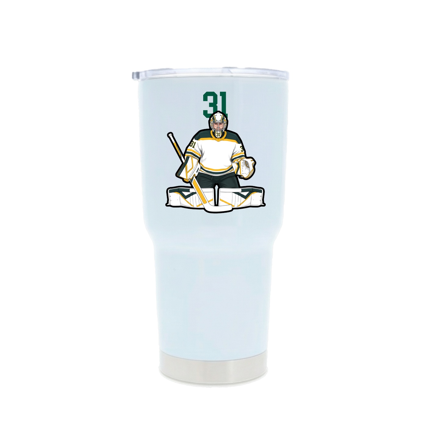 30oz Stainless Steel Tumbler — Number Top in White