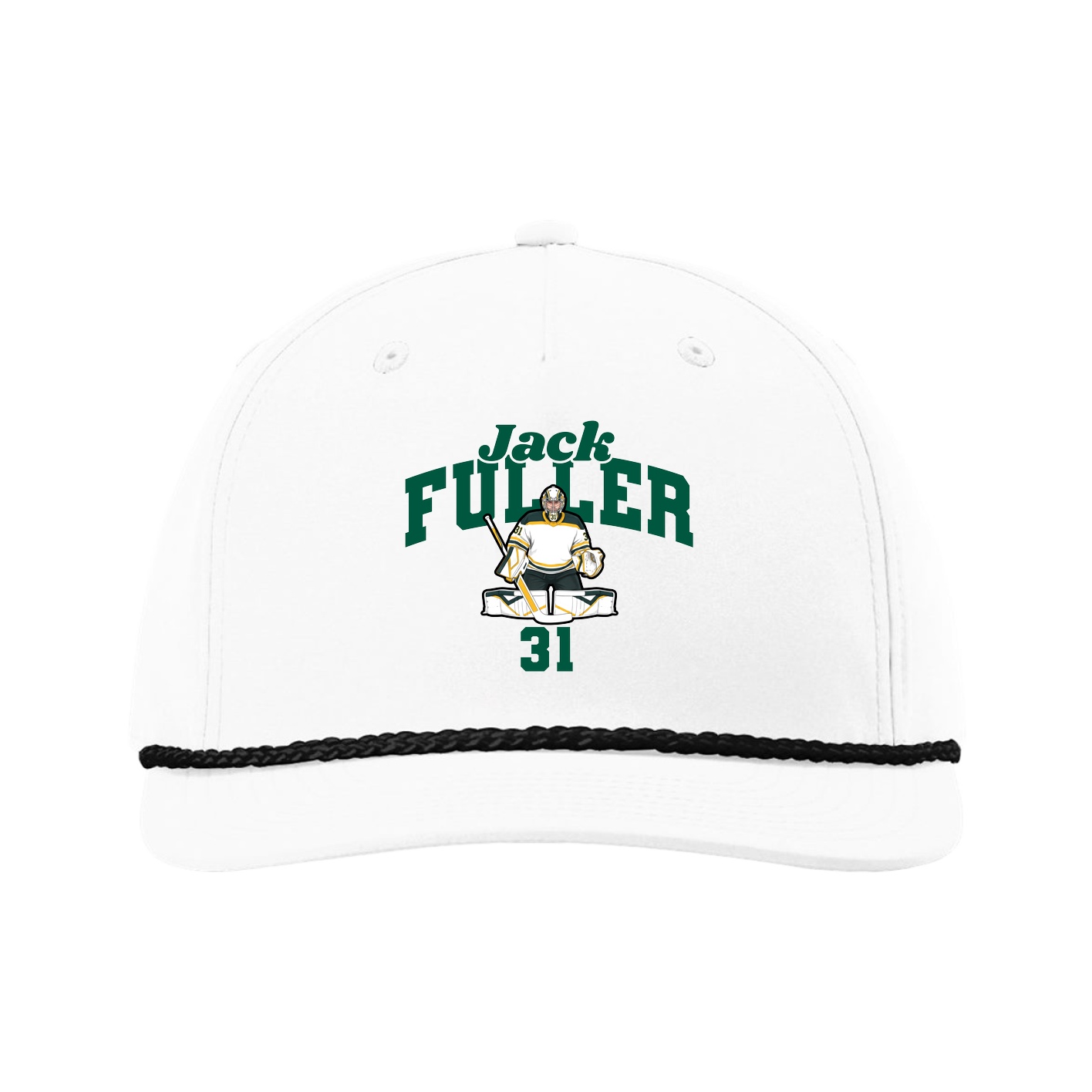 Five-Panel Classic Rope Cap — Signature Arch in White