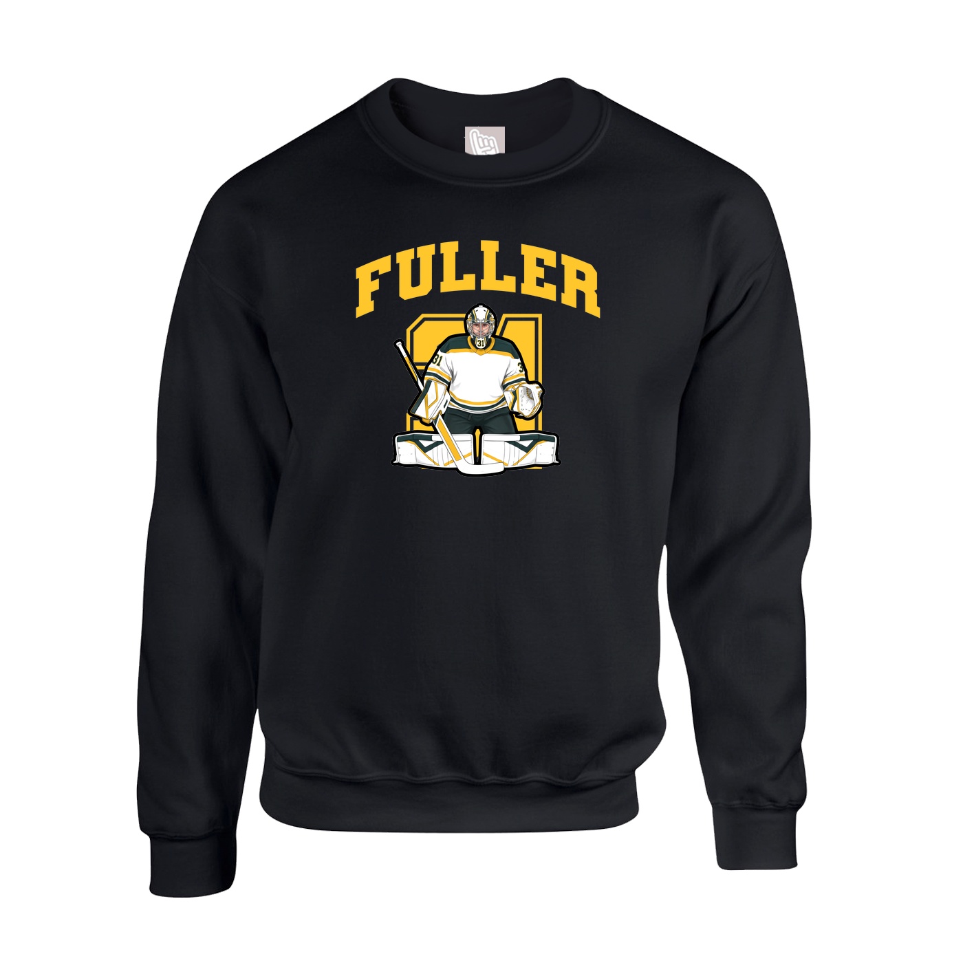 Fleece Crew — Number in Black