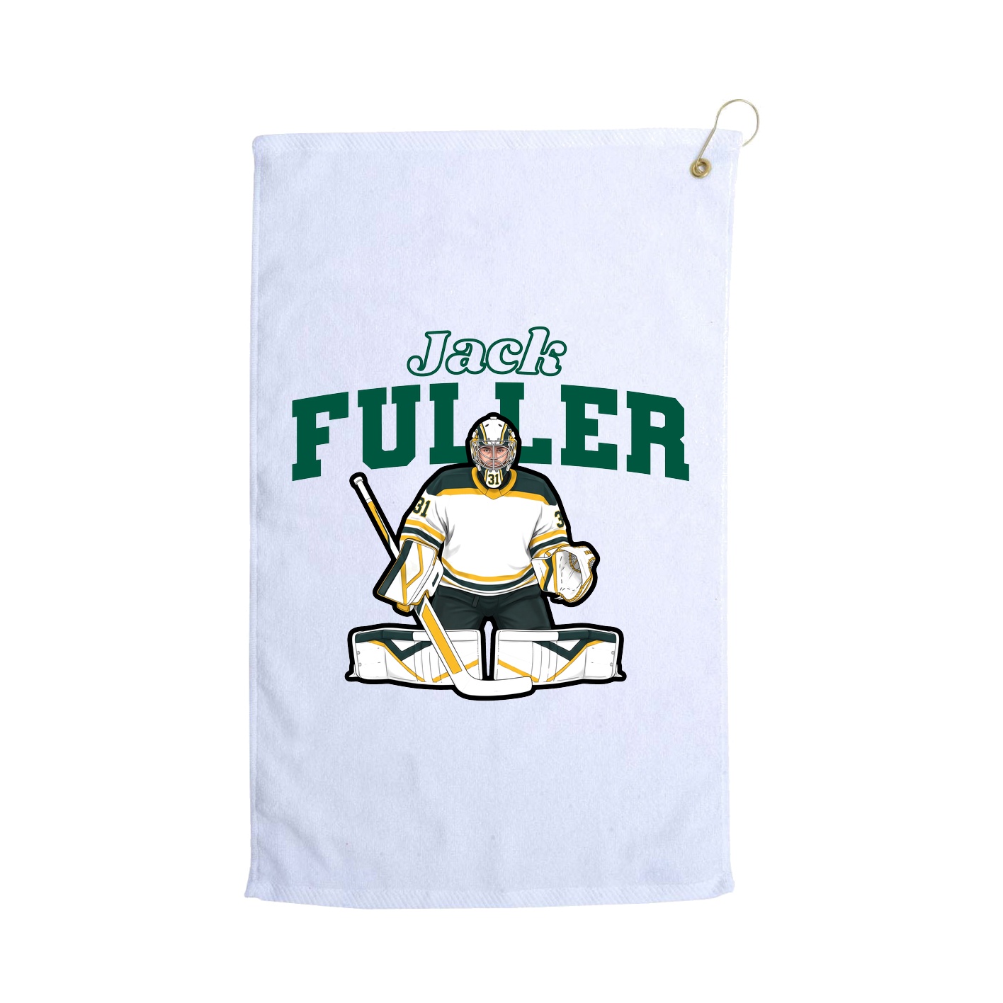 Golf Towel — Name Arch in White