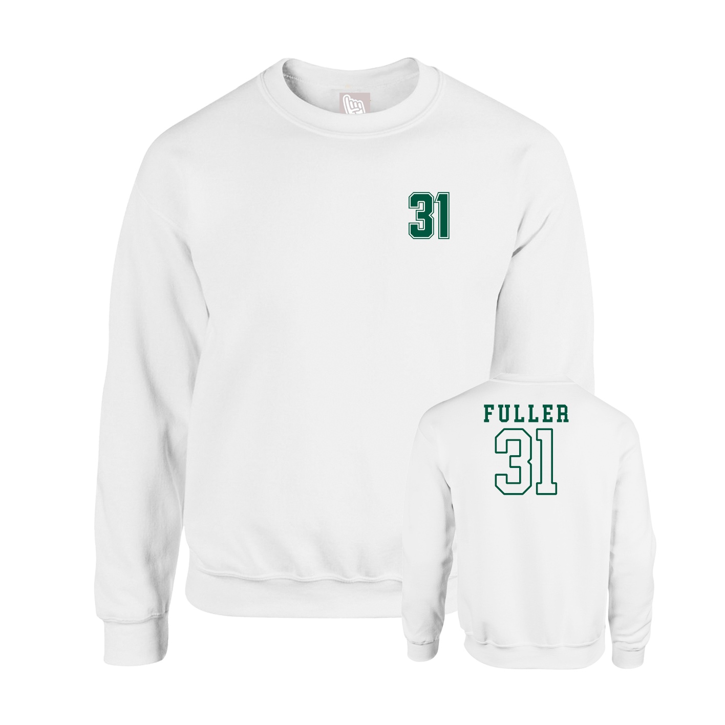 Fleece Crew — Chest Back in White