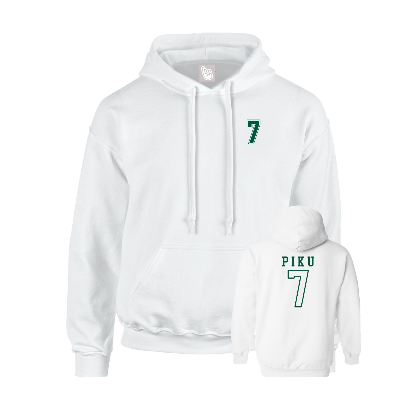 Youth Hoodie — Chest Back in White