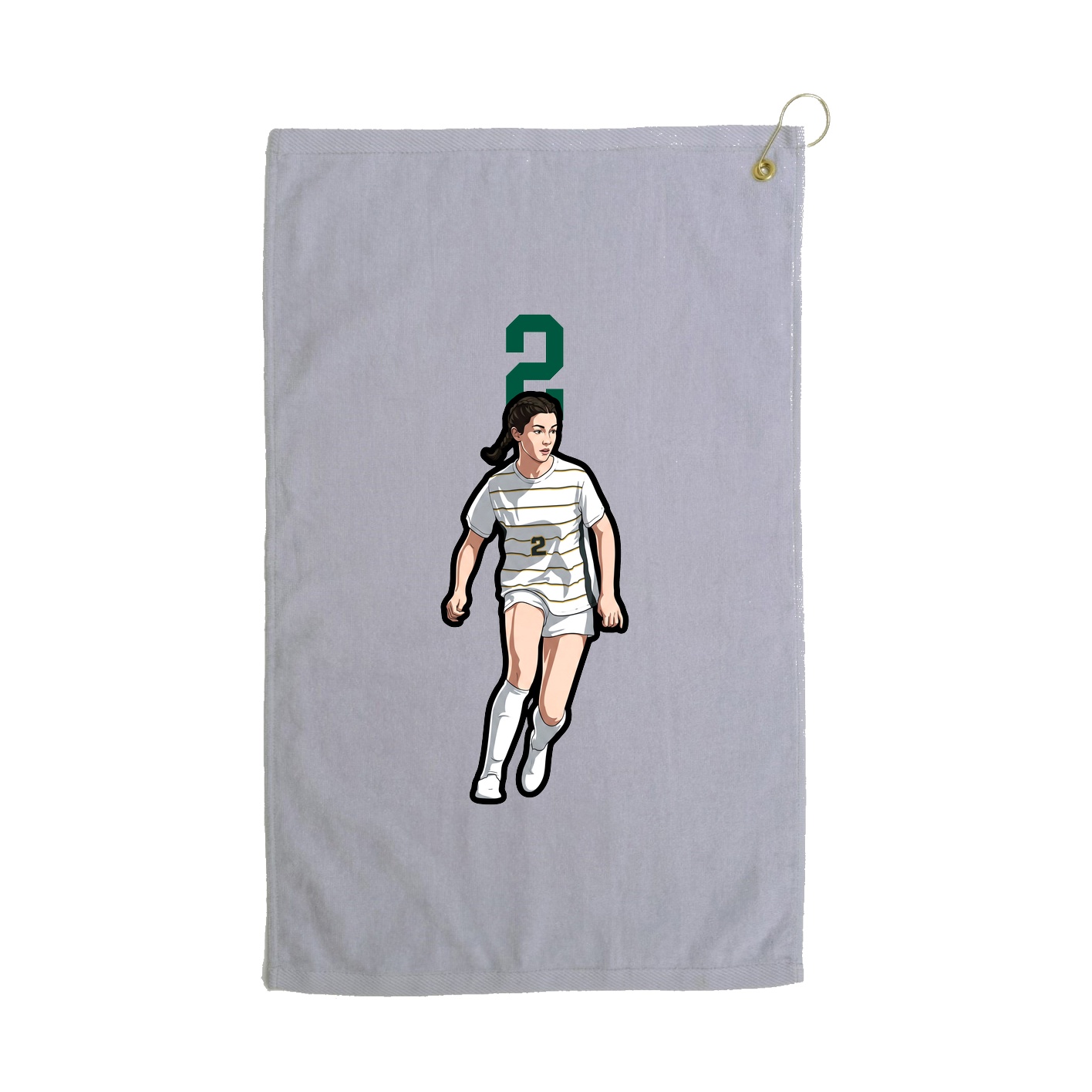 Golf Towel — Number Top in Grey