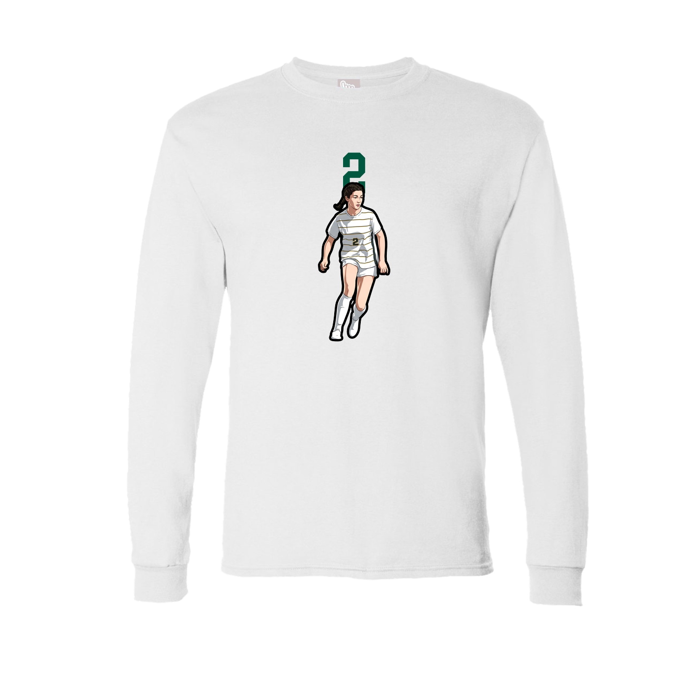 Long Sleeve Tee — Number Top in White
