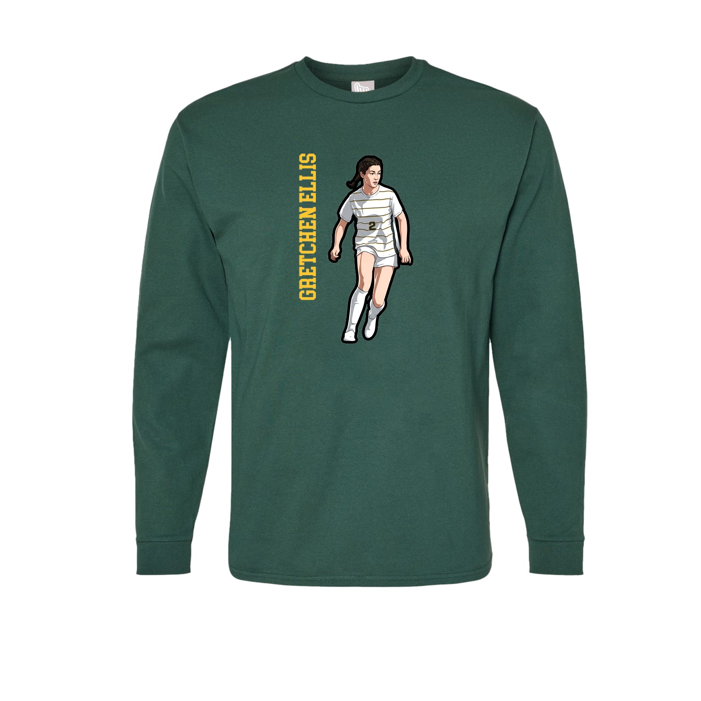 Long Sleeve Tee — Name Vertical in Green