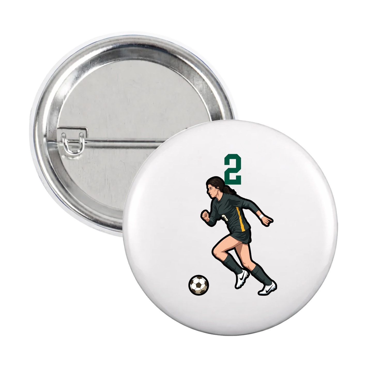 Game Day Button — Number Top in White
